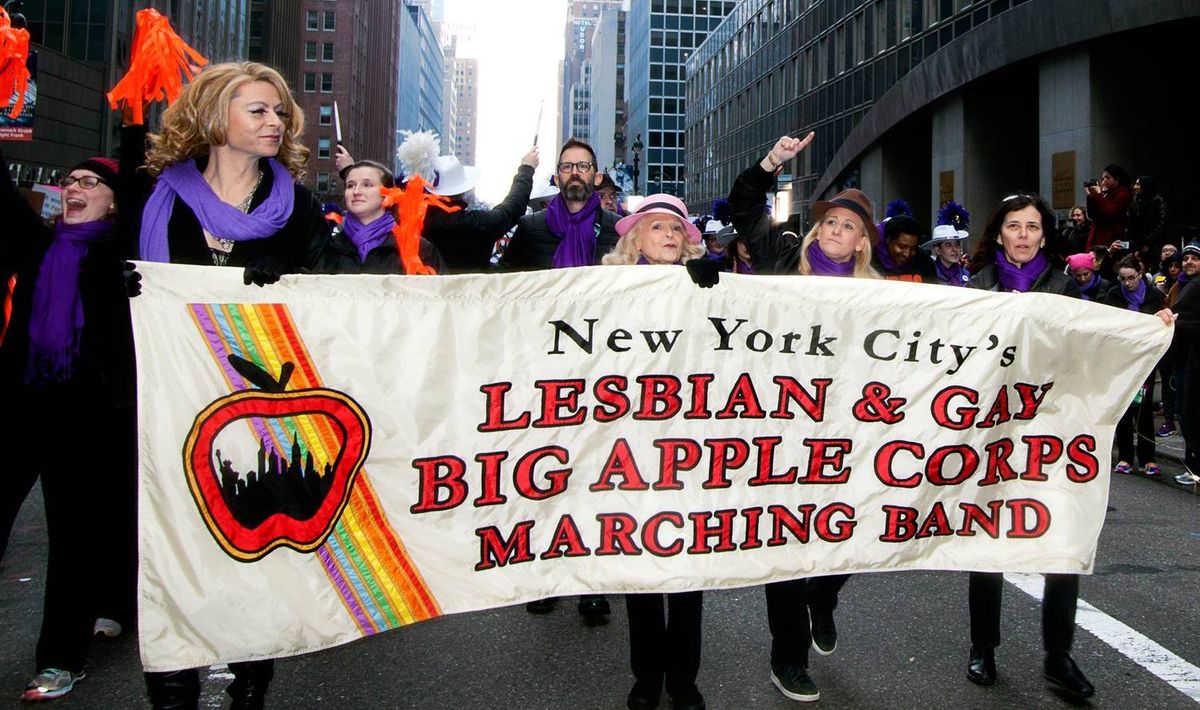 Edie with the Lesbian & Gay Big Apple Corps at the 2017 Women's March in NYC Edie with the Lesbian & Gay Big Apple Corps at the 2017 Women's March in NYC