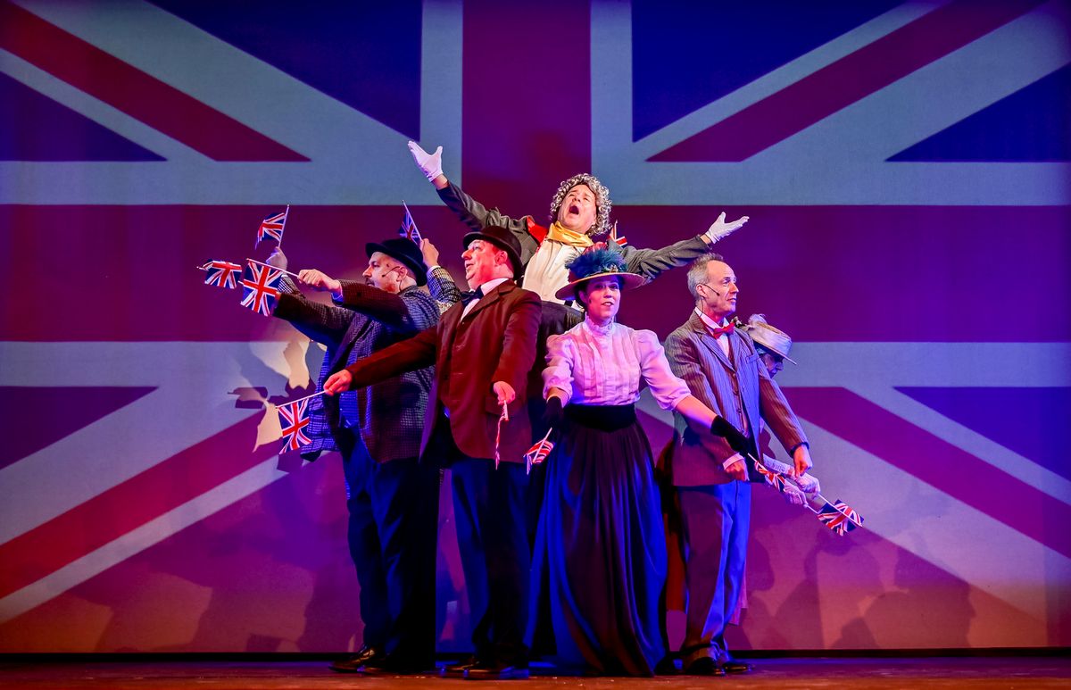 Edward Emmi and the cast of "A Gentleman's Guide to Love & Murder" at the Milburn Stone Theatre, April 5-14, 2019