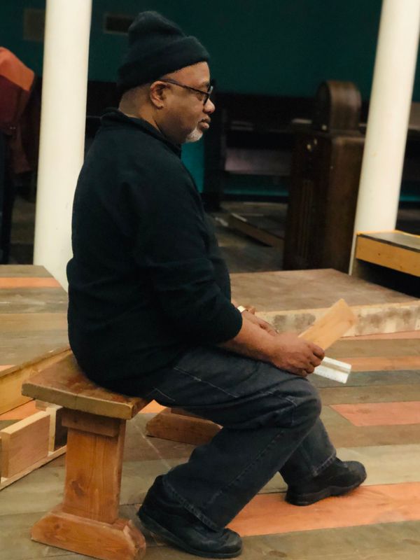 Actor Keenan Ramos (Floyd) rehearsing for Seven Guitars at the MET. 3