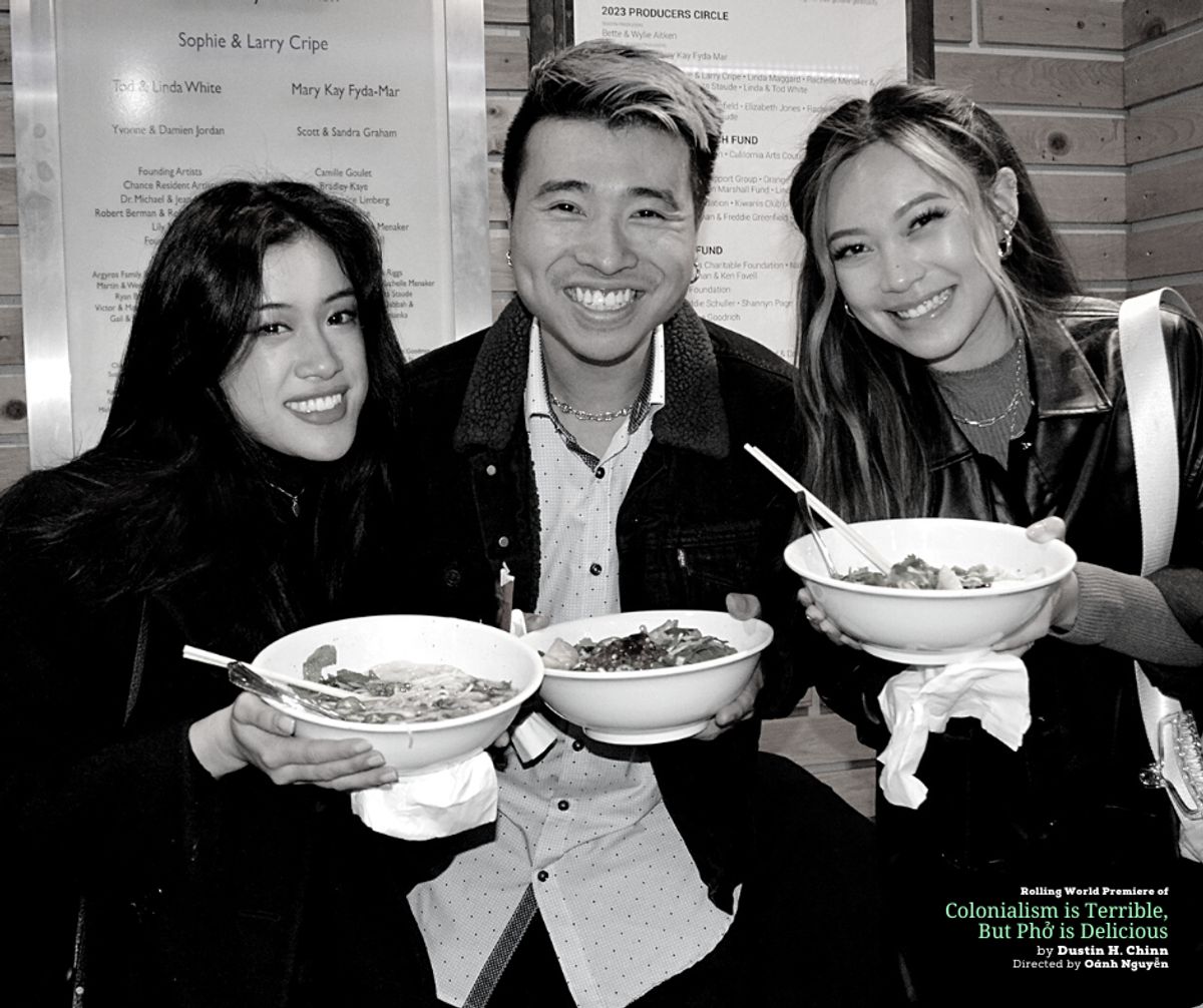 Design Preview Party for the rolling world premiere of "Colonialism is Terrible But Phở is Delicious" at Chance Theater. Photo by Daniel Meyers.