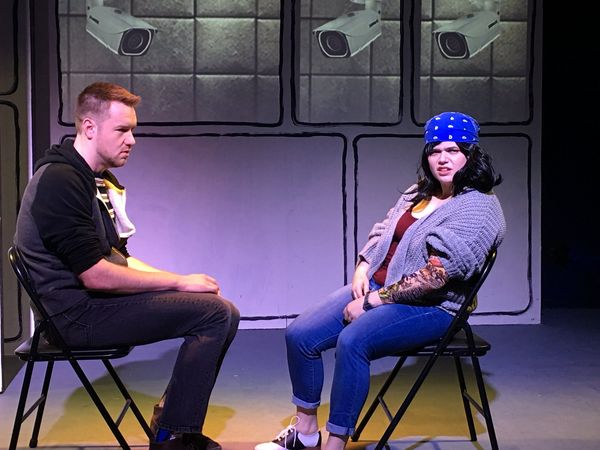 Max Wilson (as CB) and Haylee Couey (as Van's Sister) in DOG SEES GOD at Roxy's Downtown, Wichita, KS. 2
