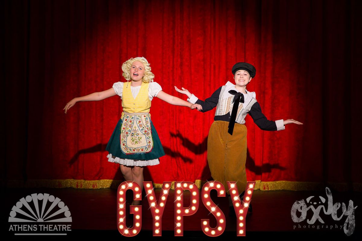 Kaitlin Brandt as Baby June and Hayley Sanz as Baby Louise in Athens Theatre's production of "Gypsy".  Photo courtesy of oxleypics.com