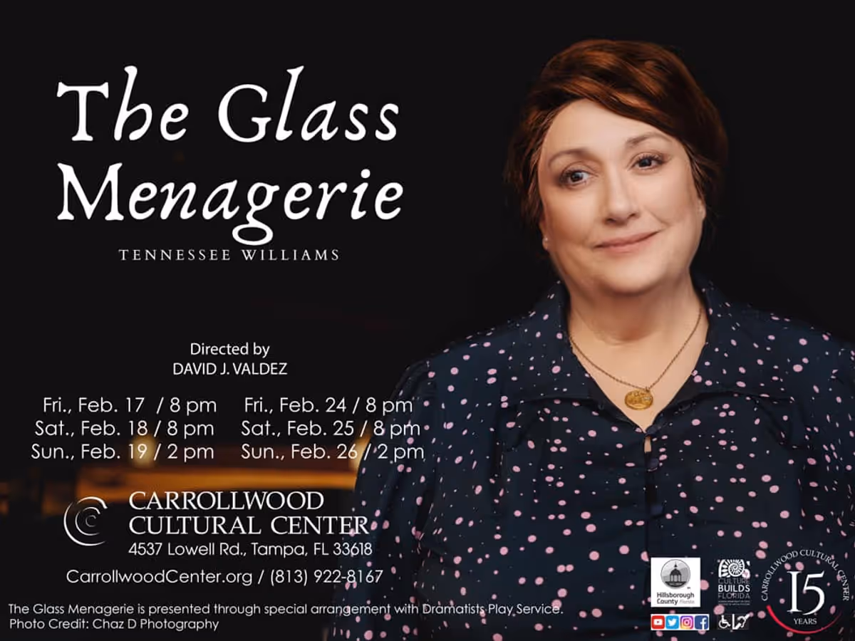 The Glass Menagerie - Amanda
Carrollwood Cultural Center, Feb. 17-26, 2023 The Glass Menagerie - Amanda
Carrollwood Cultural Center, Feb. 17-26, 2023