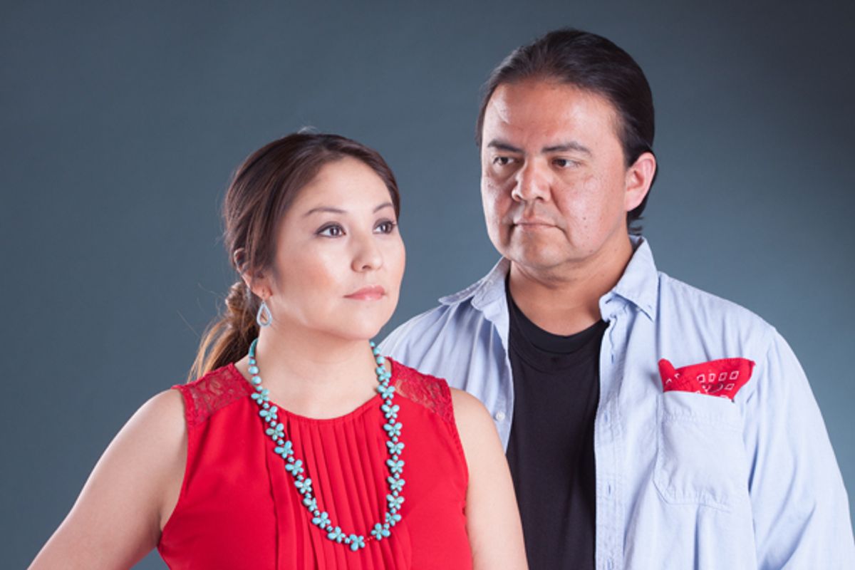 INDIAN by Jay Muskett (LINNELL FESTIVAL OF NEW PLAYS) Kim Gleason as Dezba and Sheldon Blackhorse as Dana Photo by Pat Berrett INDIAN by Jay Muskett (LINNELL FESTIVAL OF NEW PLAYS) Kim Gleason as Dezba and Sheldon Blackhorse as Dana Photo by Pat Berrett
