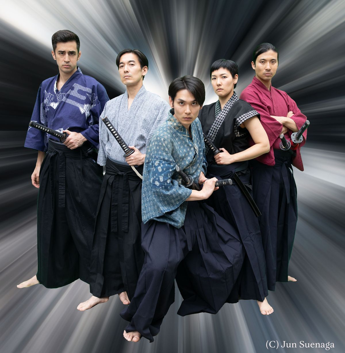 Cast of When The Wind Blows from left, Gen Parton-Shin, Milai Taguchi, Taiju Nakane, Akiko Fujiwara, & Norihiro Maruta. Photo by Jun Suenaga