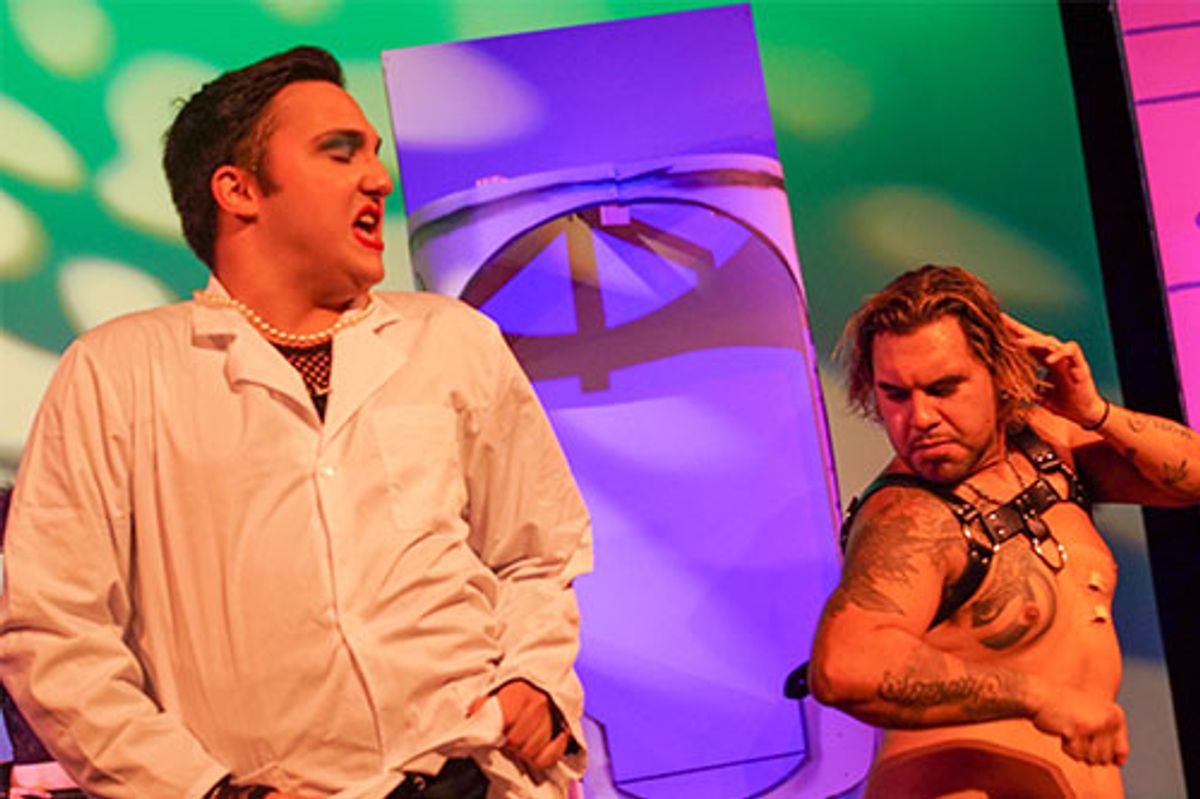 Matthew Hailey as Frank N Furter with Nate Perez as Rocky