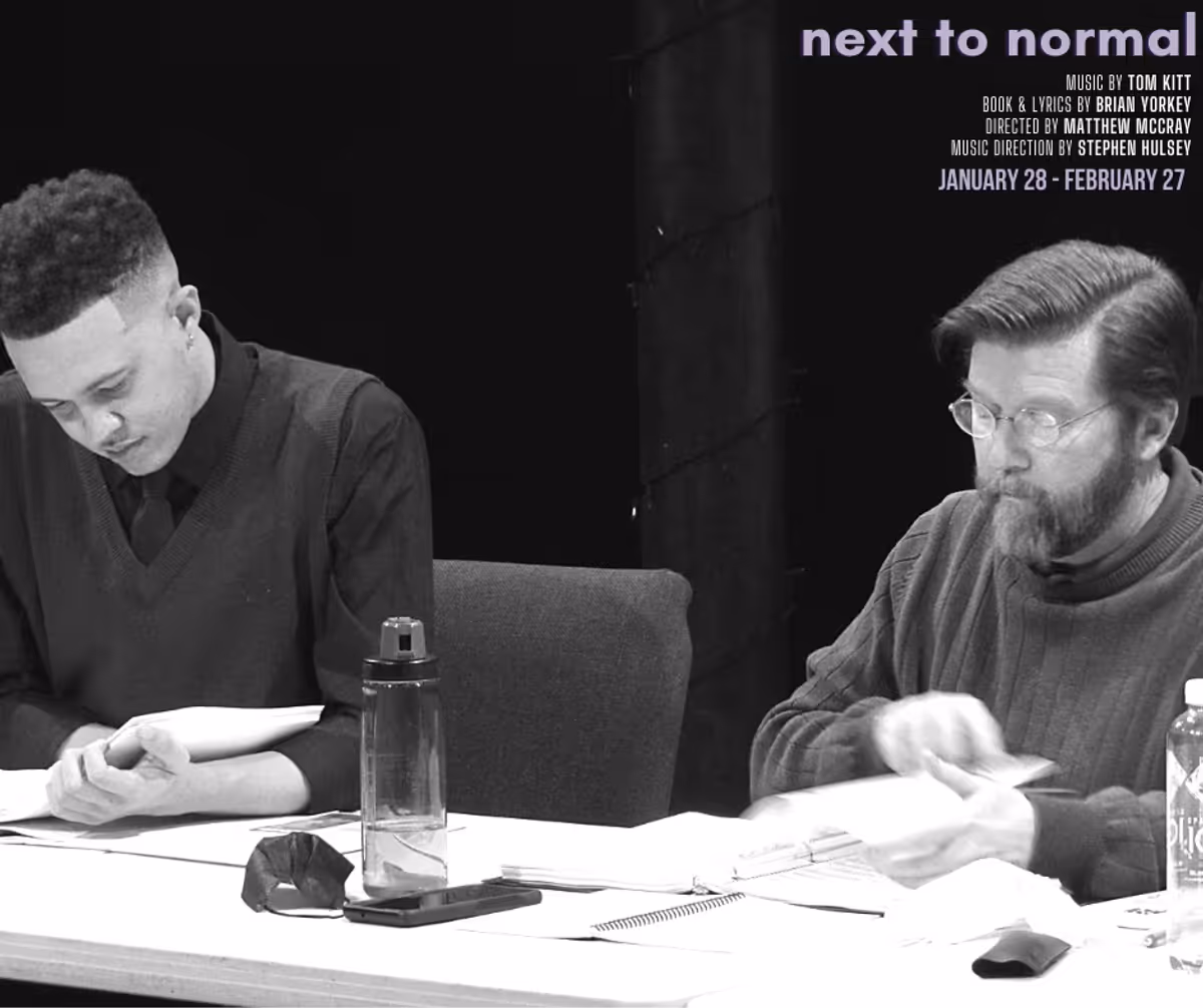 Jaylen Baham and Ron Hastings at their first table read for "Next to Normal," playing January 28 - February 27, 2022 at Chance Theater in Anaheim, CA. 