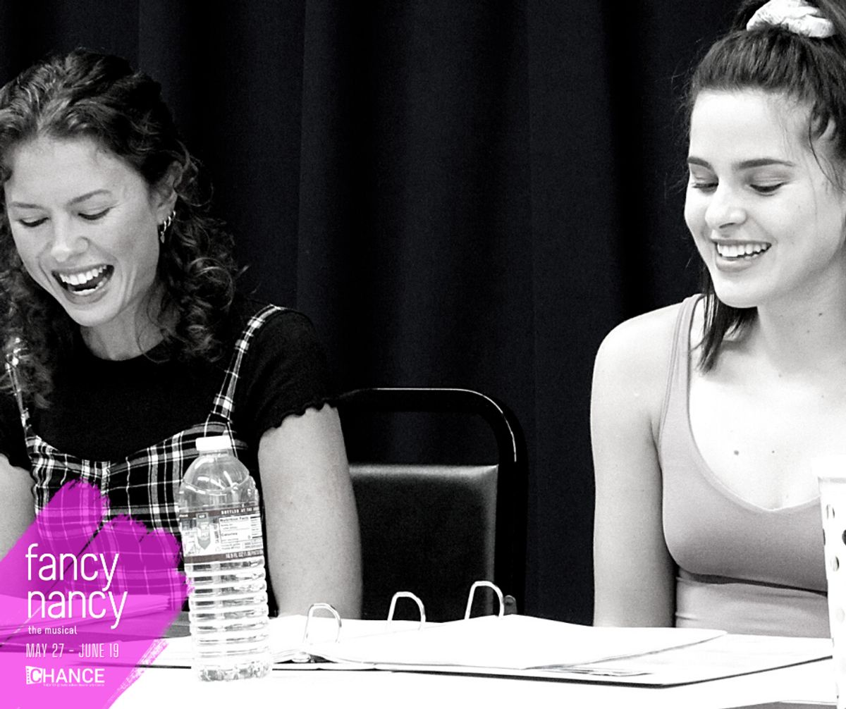 Emily Abeles and Gabbie Adner at their first readthru of "Fancy Nancy, The Musical" Set to run May 27 - June 19, 2022 at the Bette Aitken theater arts Center, this TYA musical adaptation of the wildly popular book series returns by popular demand. 