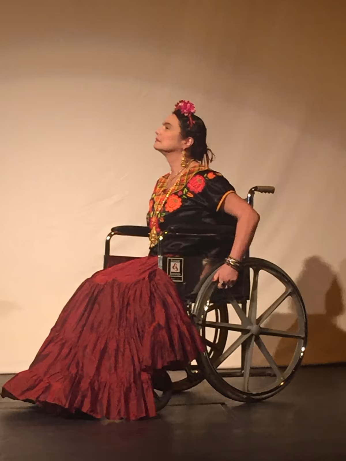 Odalys as Frida in wheelchair Odalys as Frida in wheelchair