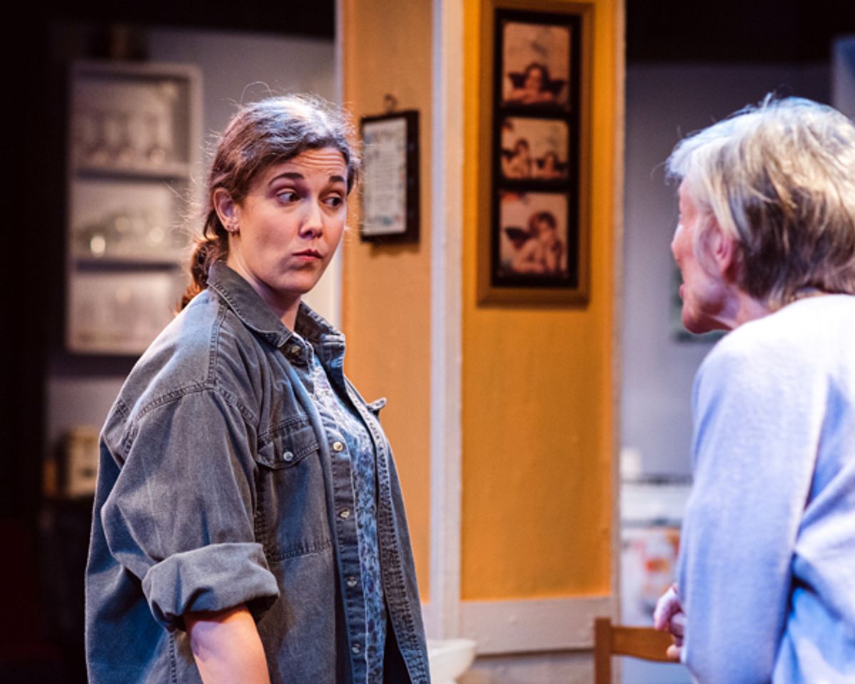 'night, Mother by Marsha Norman at Spotlighters Theatre, directed by Suzanne Beal.
Valerie Lash as Thelma (Mama) and Erin Klarner as Jesse
Set Design/Scenic Art at Alan Zemla
Costumes by Rachel Smith
Properties by Melissa Banister
Lighting by Fuzz Roark
Stage Managed by Thom Buckley