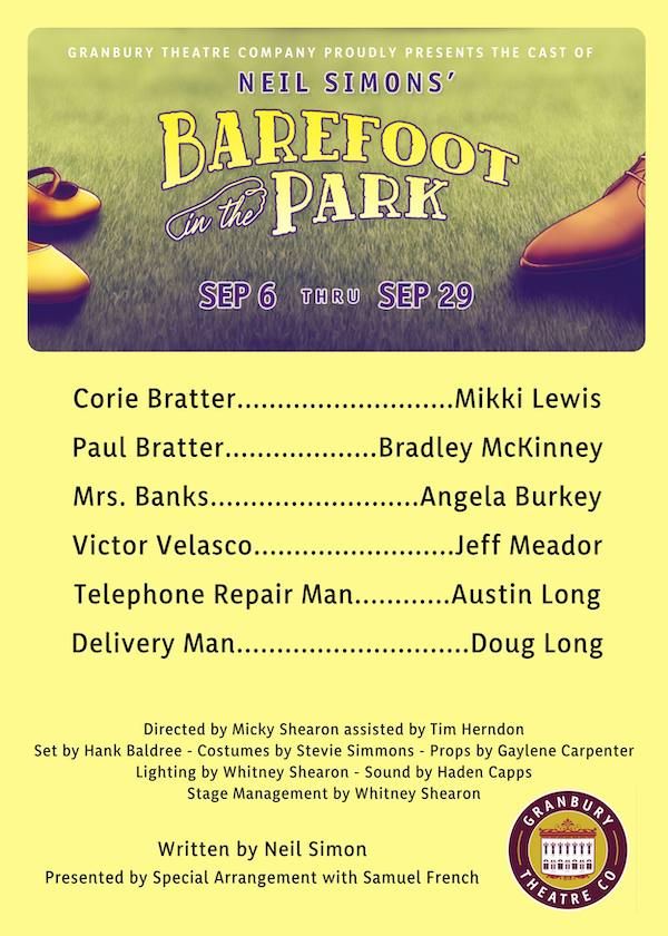 Granbury Theatre Company proudly presents the cast of Neil Simon's 