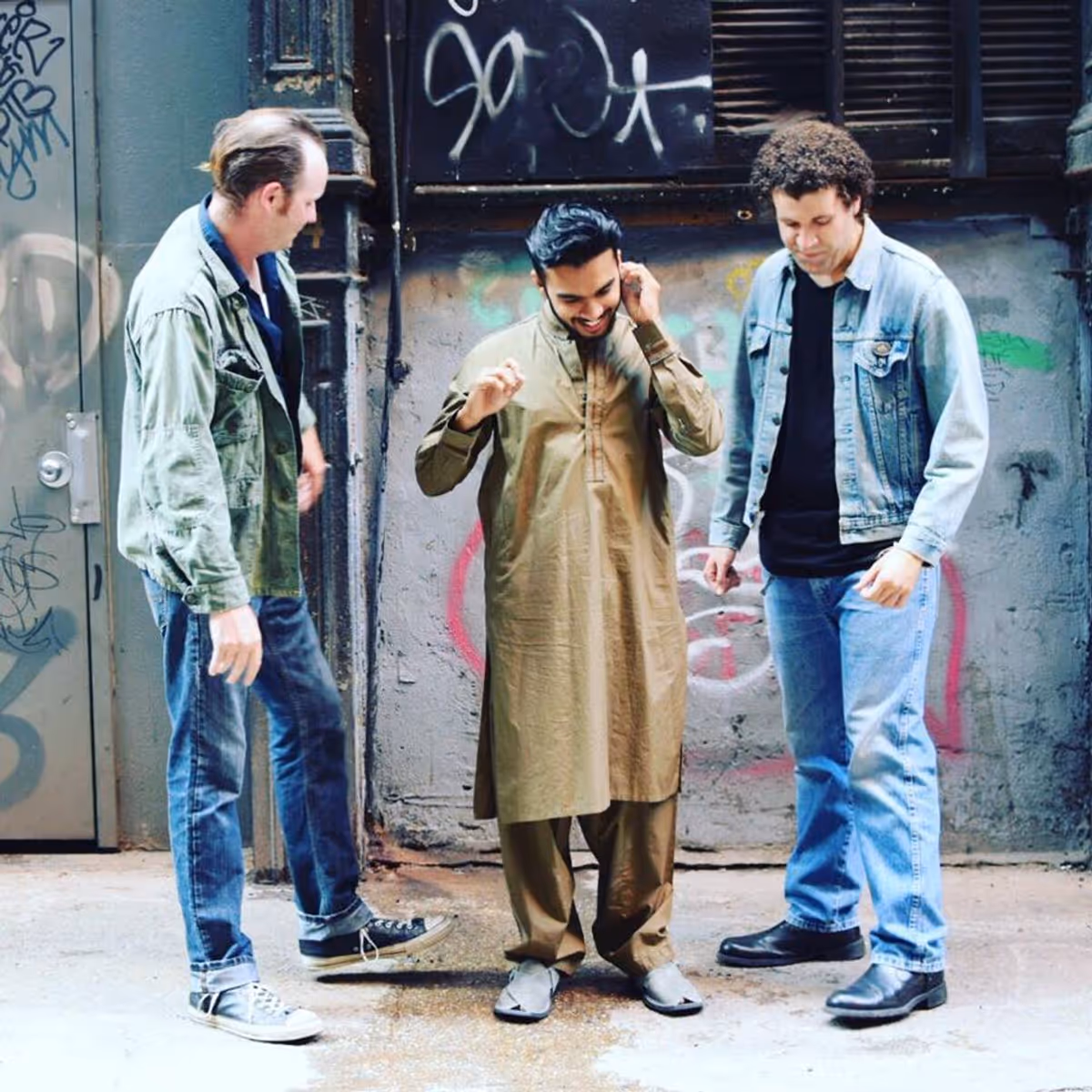 Trailer still. Promotional shot for The Indian Wants The Bronx. 
Joe Winchell, Gregory Kowlessar, Peter Tarantino. 