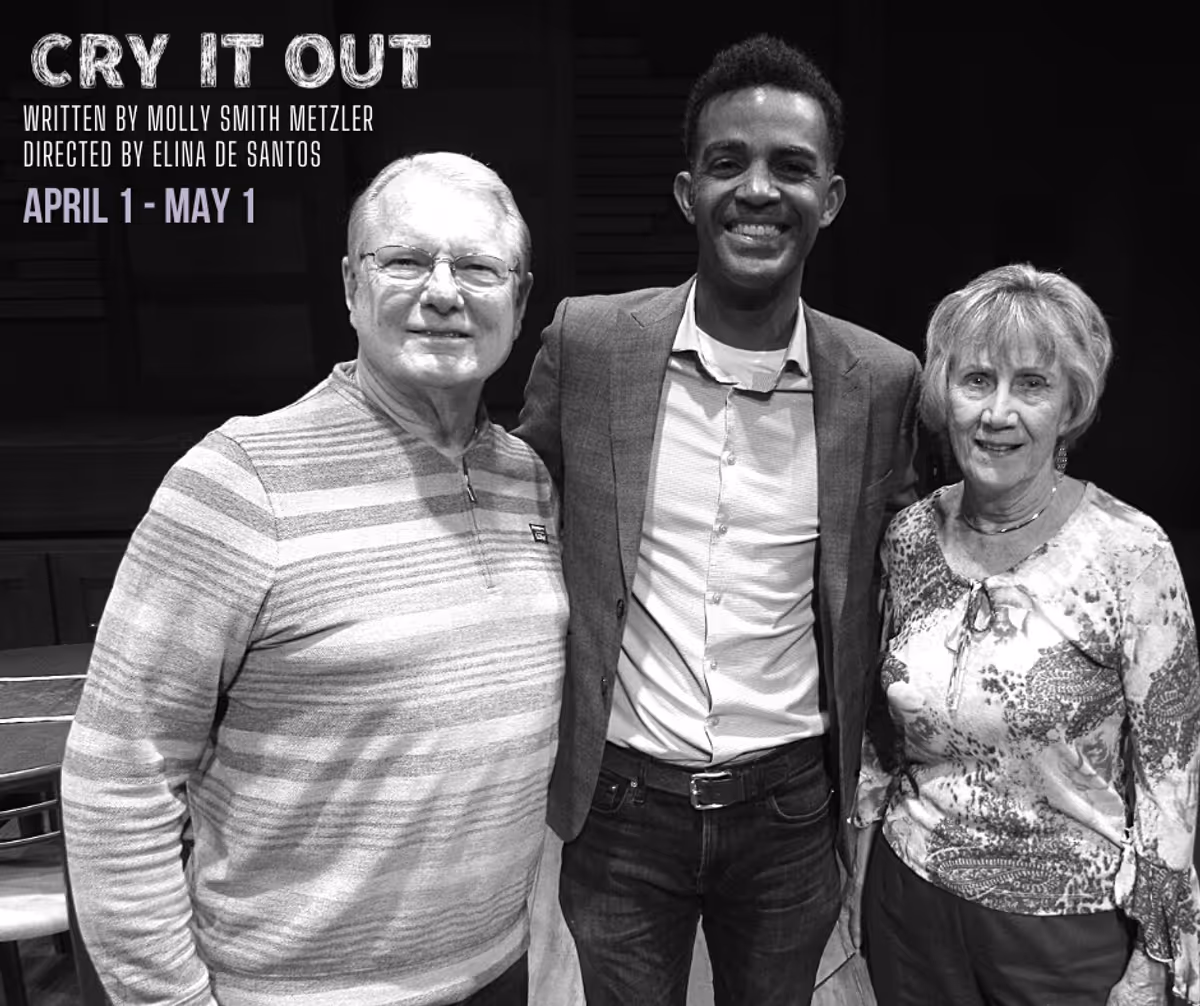 David Limberg, Seyto James, and Danice Limberg at the Design Preview Party reception. "Cry it Out runs at Chance theater at Bette Aitken theater arts in Anaheim, CA Center April 1 - May 1, 2022. Photo Credit; Camryn Long