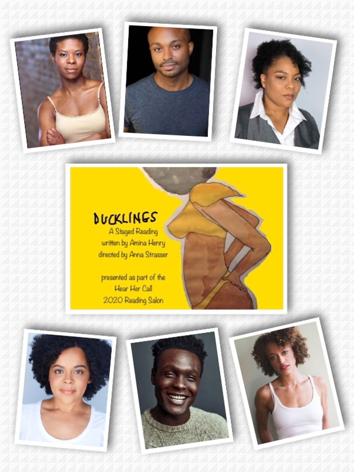Cast of "Duckings" by Amina Henry.

Staged Reading at Hear Her Call Caribbean American Women's Theater Festival - Saturday March 7th at 5:30pm at York PAC - 94-45 Guy R. Brewer Boulevard, Jamaica, New York 11451