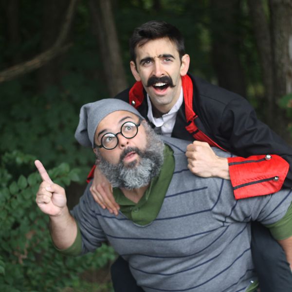 Frank Falisi and Roman Sohor as the villanous pirate Black Stache and Mr. Smee in "Peter and the Starcatcher", running November 9th - November 18th at Spotlight Players in Matawan, NJ.  2