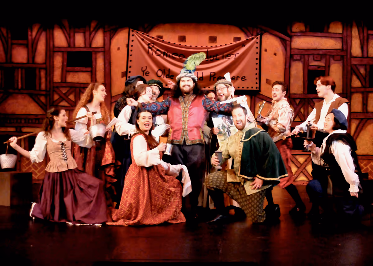 Ensemble of Something Rotten! at Lakewood Theatre Company, April 28 - June 11, 2023. Photo by Triumph Photography.