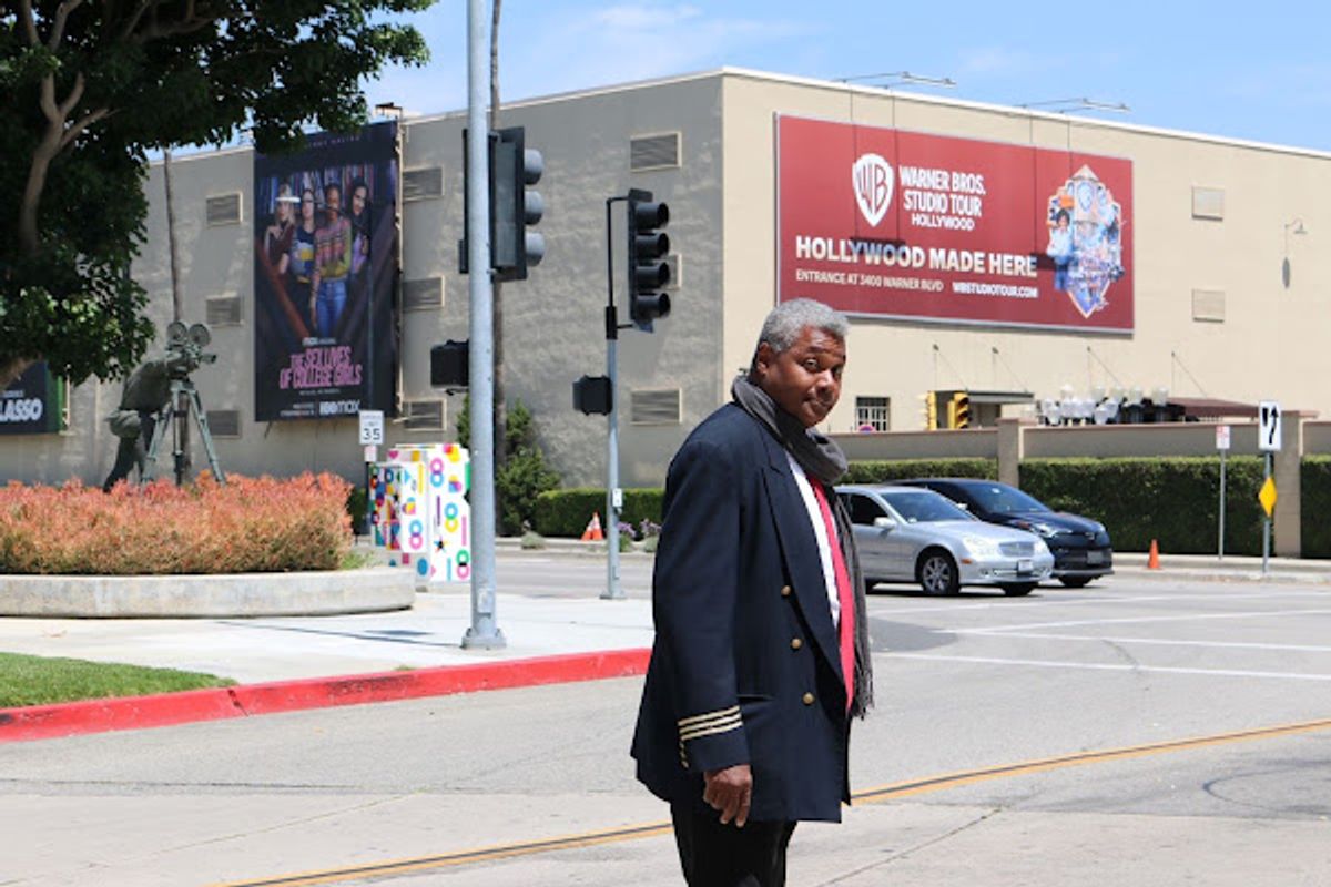 GUEST ACTOR APPEARANCE COMPLETED!: Veteran and award-winning stage actor and play director Darryl Maximilian Robinson departs UBNGO Radio and Television Studios in Burbank after his fourth appearance, April 18, 2022, Episode 8.16 on 'The Actor's Choice'. Photo by J.L. Watt.
GUEST ACTOR APPEARANCE COMPLETED!: Veteran and award-winning stage actor and play director Darryl Maximilian Robinson departs UBNGO Radio and Television Studios in Burbank after his fourth appearance, April 18, 2022, Episode 8.16 on 'The Actor's Choice'. Photo by J.L. Watt.