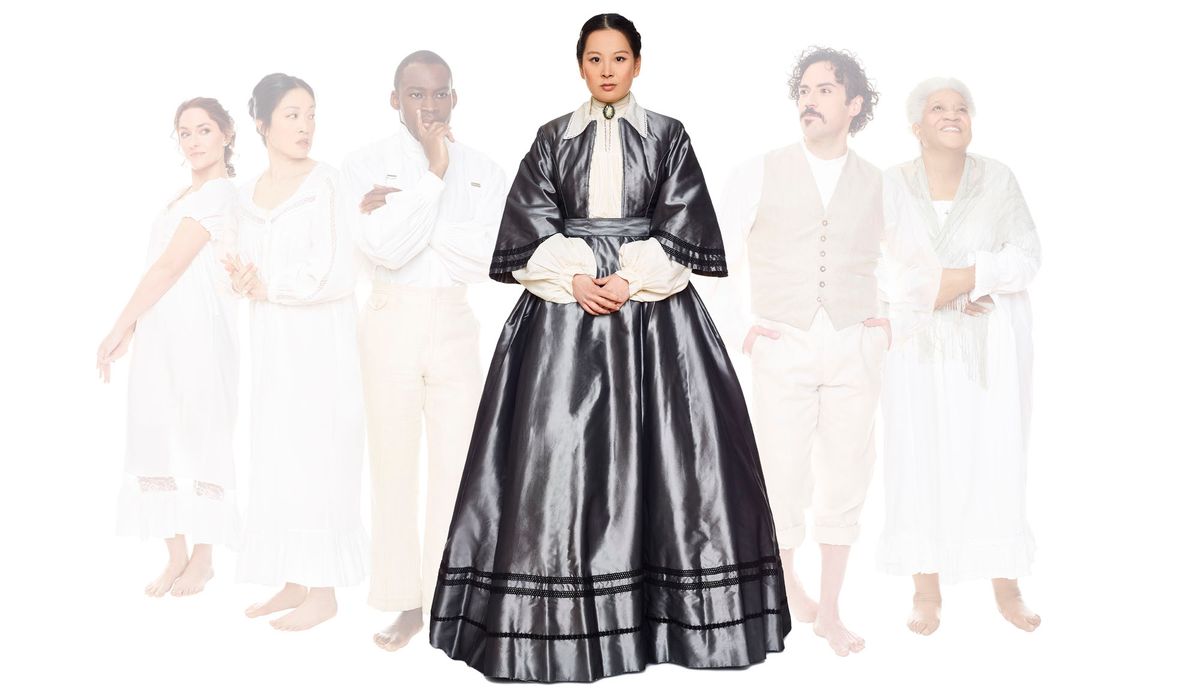 VILLETTE Cast Mo Shipley, Helen Joo Lee, Debo Balogun, Mi Kang, Ronald Román Meléndez, and Renée Lockett. Photo by Sandro. VILLETTE Cast Mo Shipley, Helen Joo Lee, Debo Balogun, Mi Kang, Ronald Román Meléndez, and Renée Lockett. Photo by Sandro.