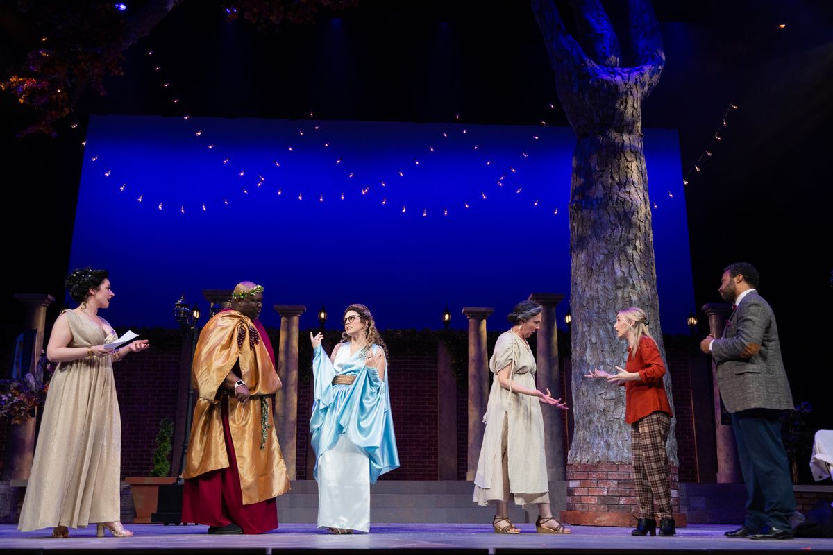Brooklyn, Rachel Frawley|Dionysus, Brad Raymond*|Thalia, Kate Fahrner*|Dean Marjorie Trickett, Suzanne Roush|Daphne,  Alexandra Ficken|Ralph, Christopher Hampton*  Photo Credit: Casey Gardner Ford