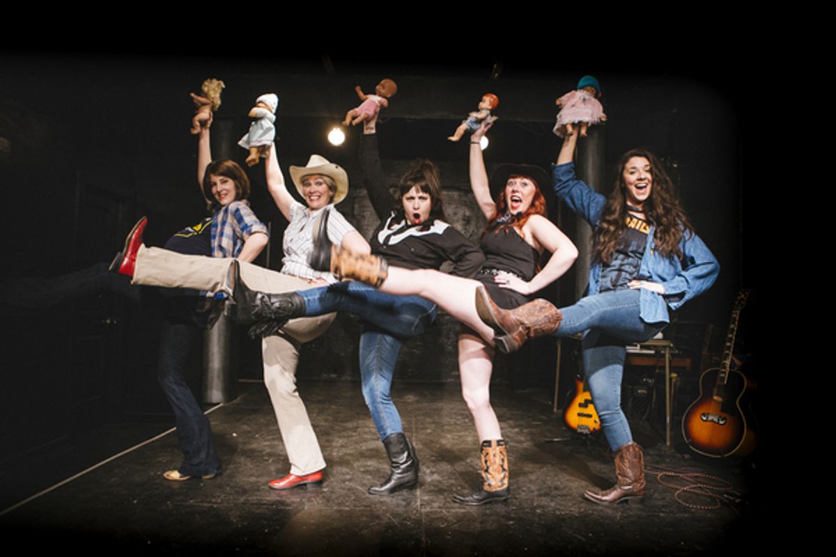 Danielle Bondurant, Carla Parker, Marti Etheridge, Cassie Bann, Elizabeth Evans in BROTHERS' HARVEST, by Matthew Posey, at Ochre House Theater