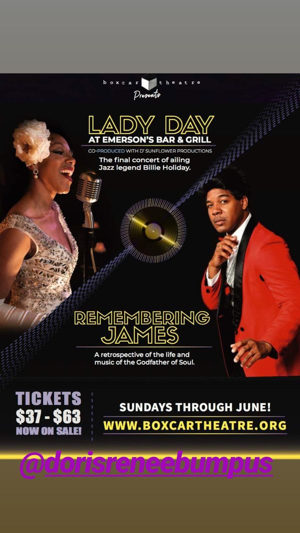 Promotions flyer from Billie Holiday and James  Brown.  3