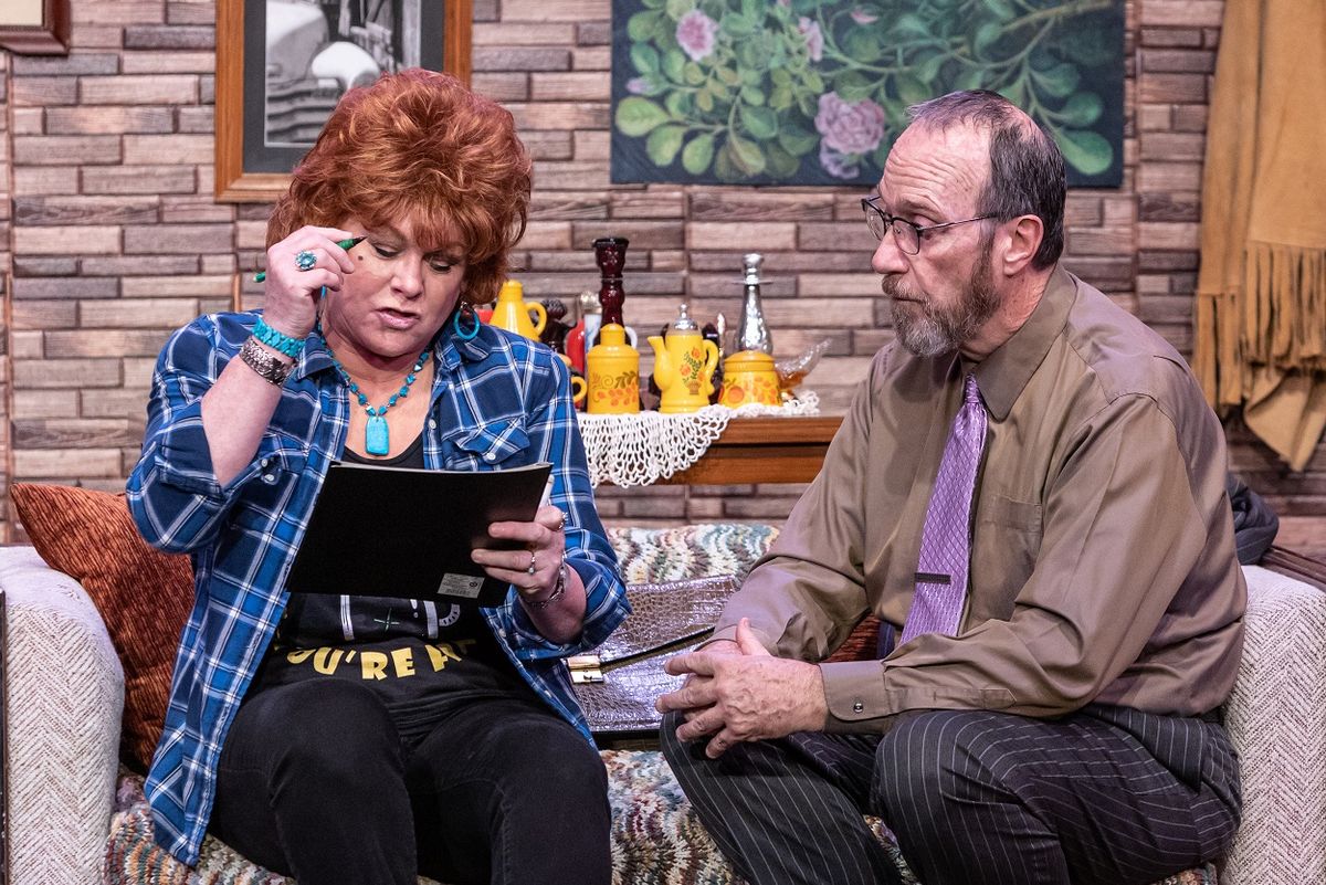 Helen Raptis as Maude and Michael Fisher-Welsh star
"Will you sign?"
Photo by David Kinder/Kinderpics