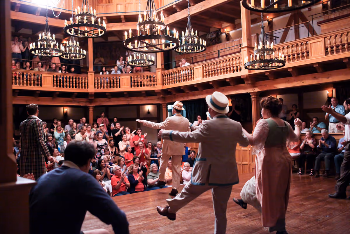 The cast of Twelfth Night dancing. The cast of Twelfth Night dancing.