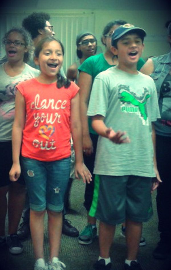 Our cast in rehearsal. 4