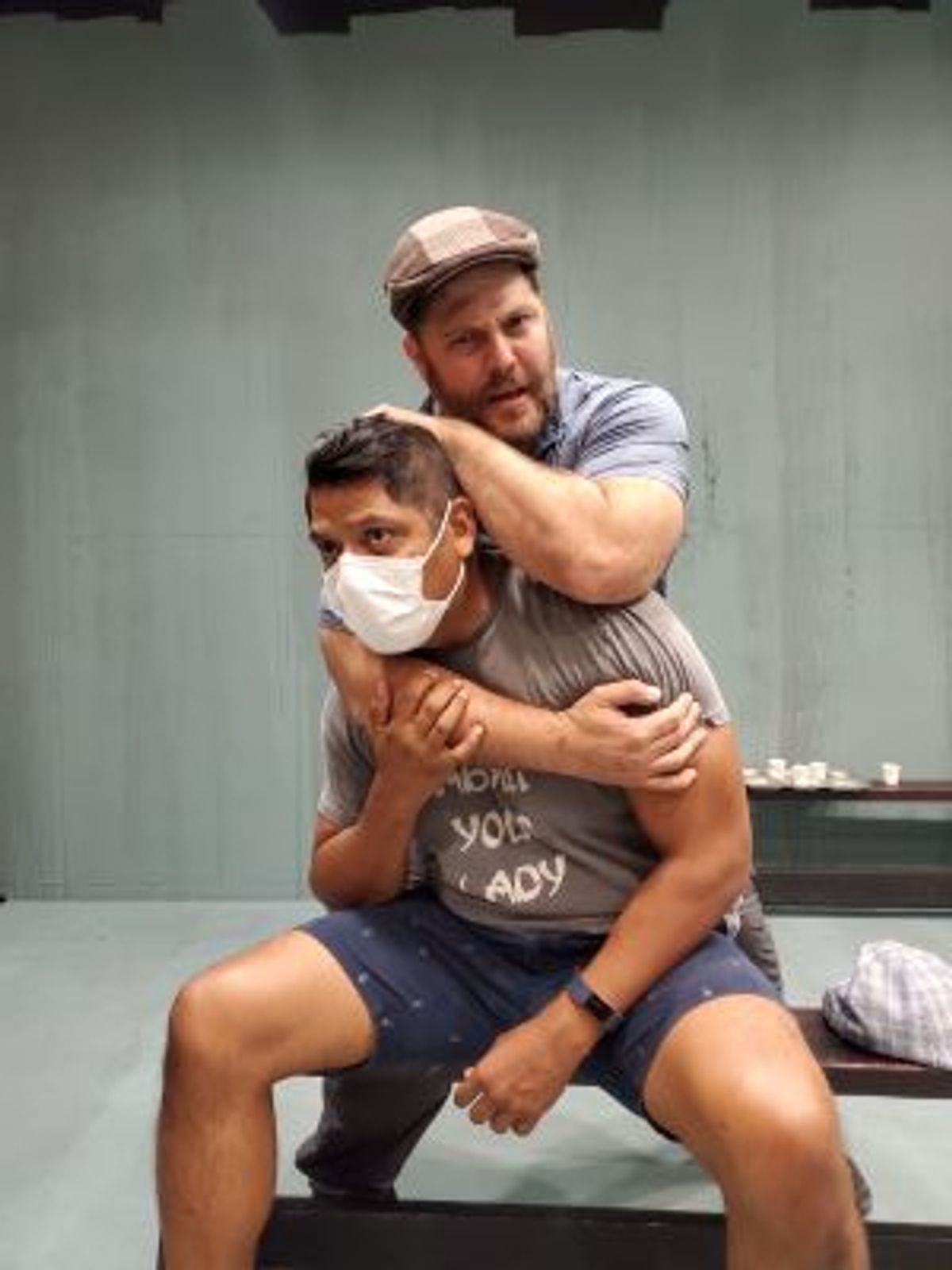 McMurphy and Chief Bromden rehearse a scene from ONE FLEW OVER THE CUCKOO'S NEST. McMurphy and Chief Bromden rehearse a scene from ONE FLEW OVER THE CUCKOO'S NEST.
