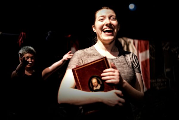 Annie St. John and Roger Estrada in The Complete Works of William Shakespeare (Abridged) 2