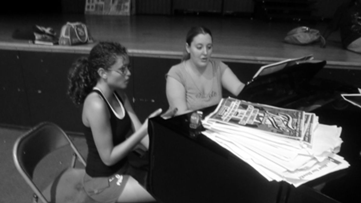 Serena played by Paola rehearsing with Music Director, Melissa Welz. Serena played by Paola rehearsing with Music Director, Melissa Welz.