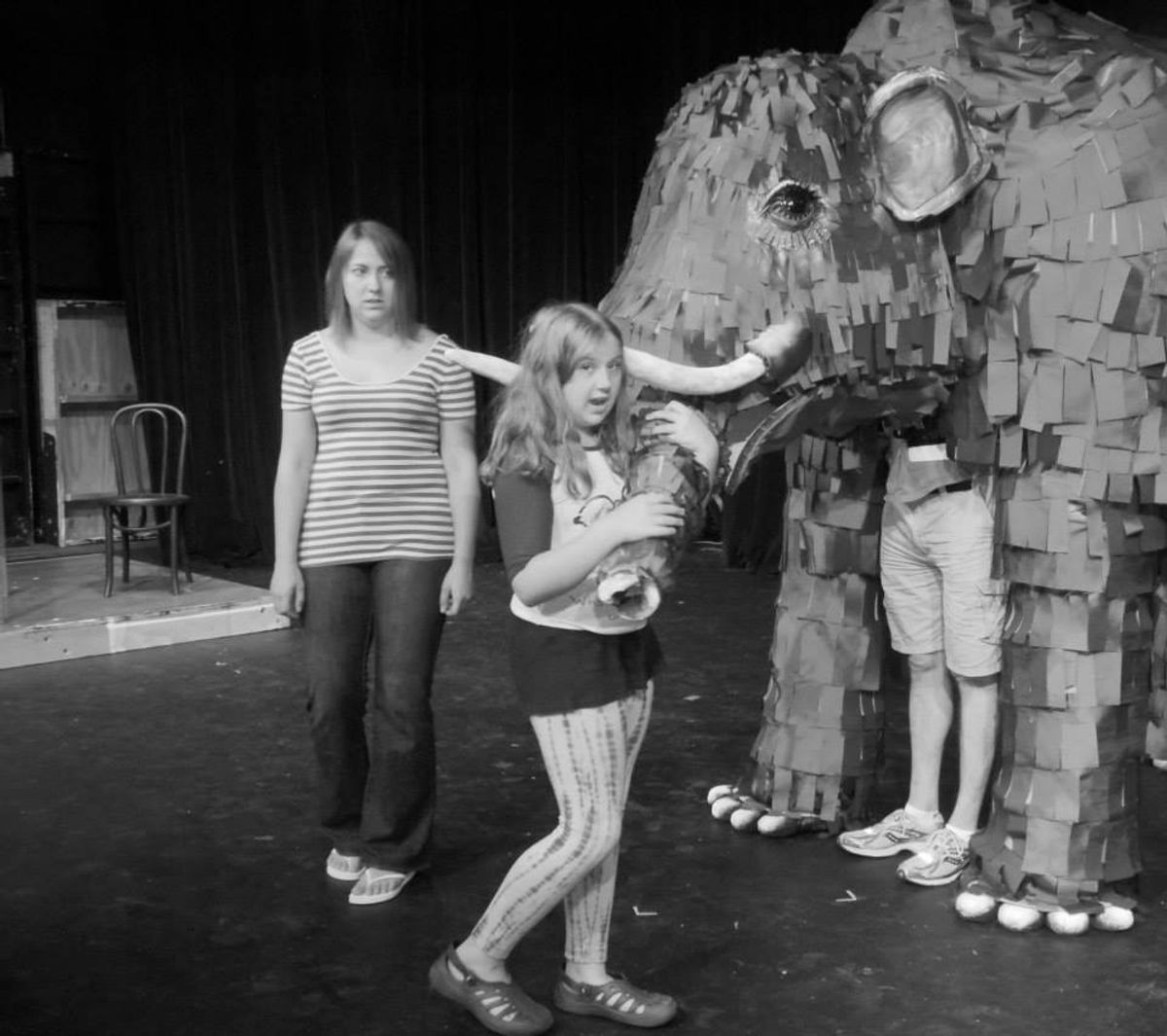 Rehearsing with Jess the Puppet
From Left to Right: Lisa DelCegno and Abby Auden Rehearsing with Jess the Puppet
From Left to Right: Lisa DelCegno and Abby Auden