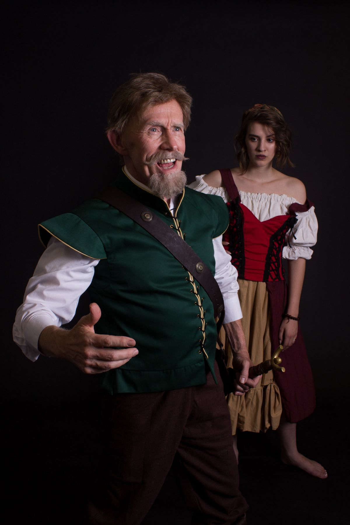 Richard Howarter (Cervantes/Quijana/Don Quixote) and Mikayla Thompson (Aldonza/Dulcinea) star in the Ghostlight Theatre Ensemble production of "Man of La Mancha," opening July 13, 2018 at the Theatre at Edna Hill in Brentwood, CA, running through July 22, 2018. Tickets are available at www.ghostlightte.org. Richard Howarter (Cervantes/Quijana/Don Quixote) and Mikayla Thompson (Aldonza/Dulcinea) star in the Ghostlight Theatre Ensemble production of "Man of La Mancha," opening July 13, 2018 at the Theatre at Edna Hill in Brentwood, CA, running through July 22, 2018. Tickets are available at www.ghostlightte.org.