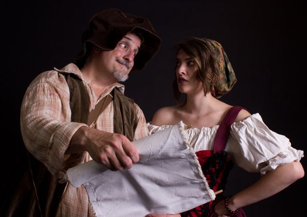 Chris Finetti (Sancho Panza) and Mikayla Thompson (Aldonza/Dulcinea) star in the Ghostlight Theatre Ensemble production of "Man of La Mancha," opening July 13, 2018 at the Theatre at Edna Hill in Brentwood, CA, running through July 22, 2018. Tickets are available at www.ghostlightte.org.  15