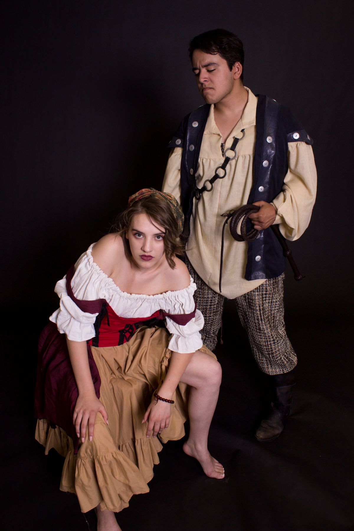 Mikayla Thompson (Aldonza/Dulcinea) and Emilio Lopez (Pedro; Captain of the Inquisition) in the Ghostlight Theatre Ensemble production of "Man of La Mancha," opening July 13, 2018 at the Theatre at Edna Hill in Brentwood, CA, running through July 22, 2018. Tickets are available at www.ghostlightte.org. Mikayla Thompson (Aldonza/Dulcinea) and Emilio Lopez (Pedro; Captain of the Inquisition) in the Ghostlight Theatre Ensemble production of "Man of La Mancha," opening July 13, 2018 at the Theatre at Edna Hill in Brentwood, CA, running through July 22, 2018. Tickets are available at www.ghostlightte.org.