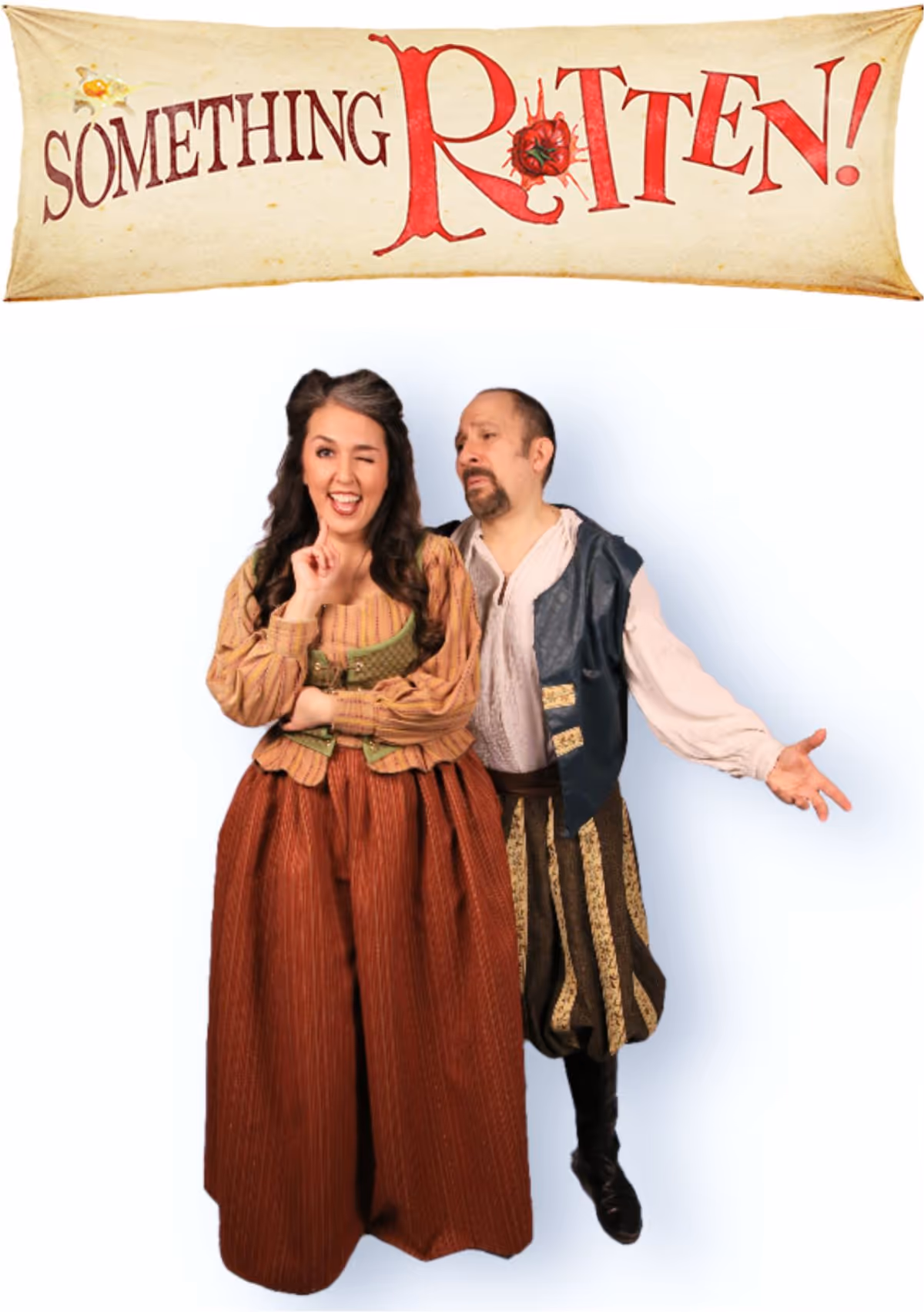 “Something Rotten!” presented by Theatre Nebula featuring (left to right) Rachel Carreras (Bea Bottom) and David Pfenninger (Nick Bottom). “Something Rotten!” presented by Theatre Nebula featuring (left to right) Rachel Carreras (Bea Bottom) and David Pfenninger (Nick Bottom).