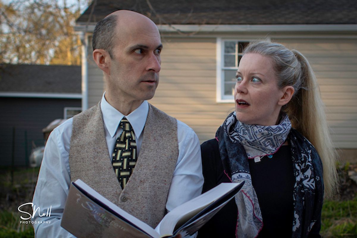 Stephen and Henrietta Brewster spar in Suppressed Desires by Susan Glaspell
Photo by Steve Noll Stephen and Henrietta Brewster spar in Suppressed Desires by Susan Glaspell
Photo by Steve Noll