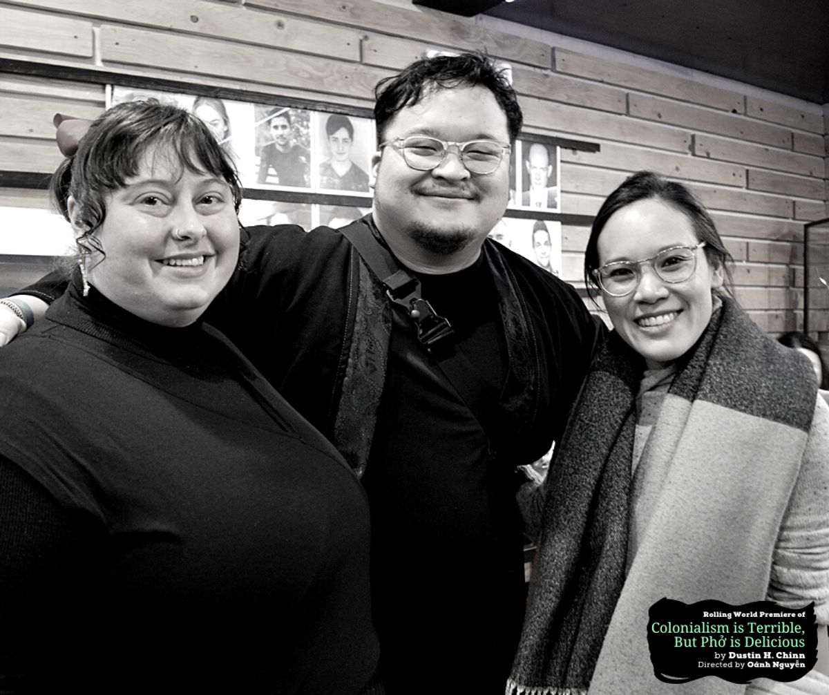 Design Preview Party for the rolling world premiere of "Colonialism is Terrible But Phở is Delicious" at Chance Theater. Photo by Daniel Meyers.