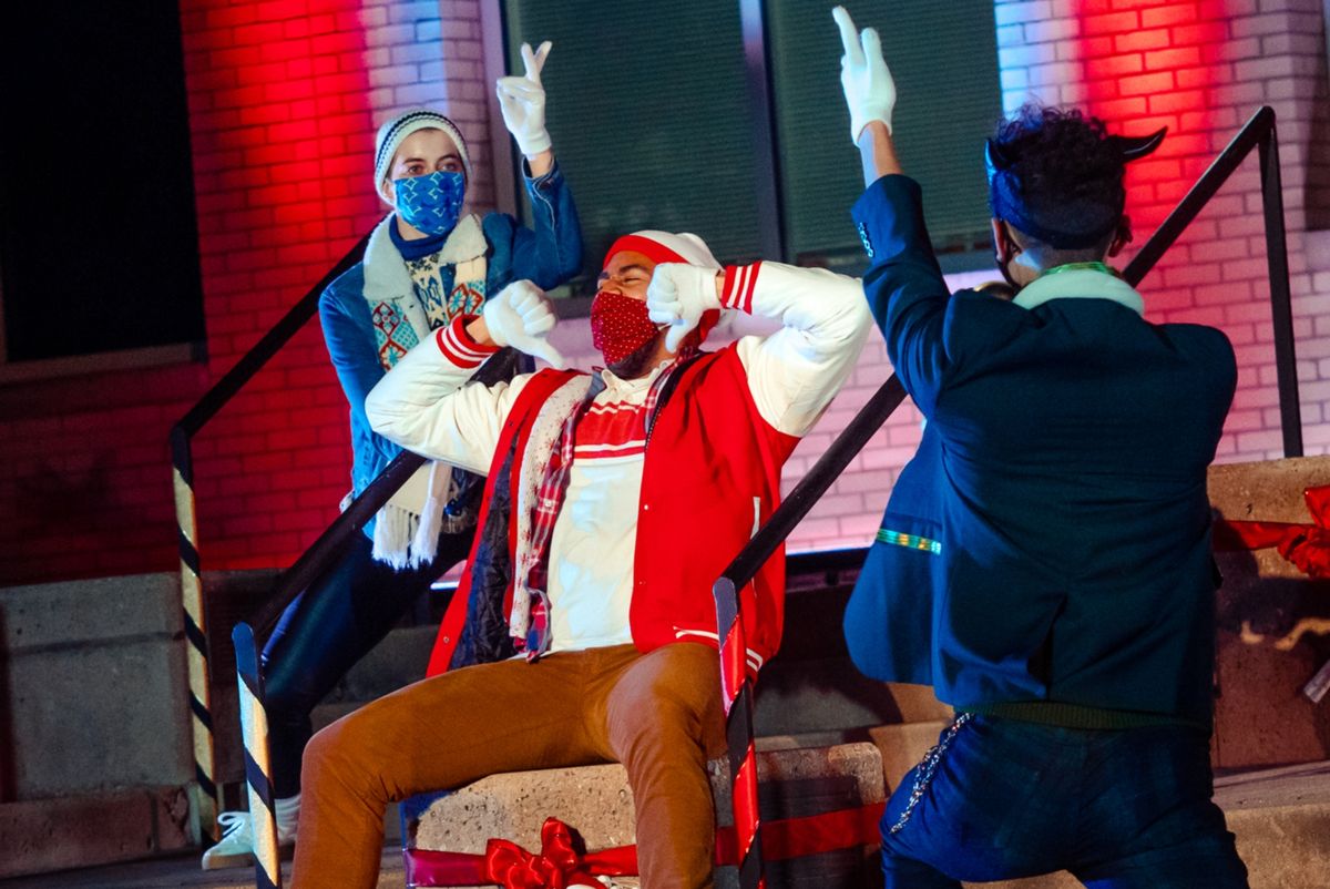 Scene from show featuring Rai Barnard, Canali Miller, and Brayden Raqueno.  Photo by Evan Michael Woods.