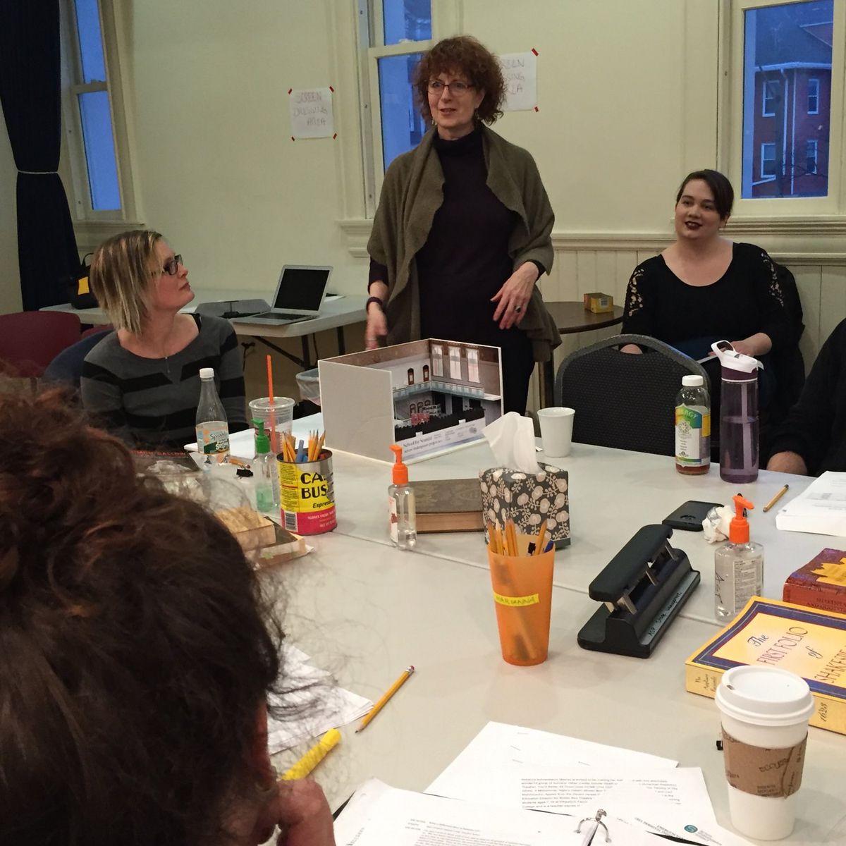 Director Paula Plum shares vision with designer presentations. Director Paula Plum shares vision with designer presentations.