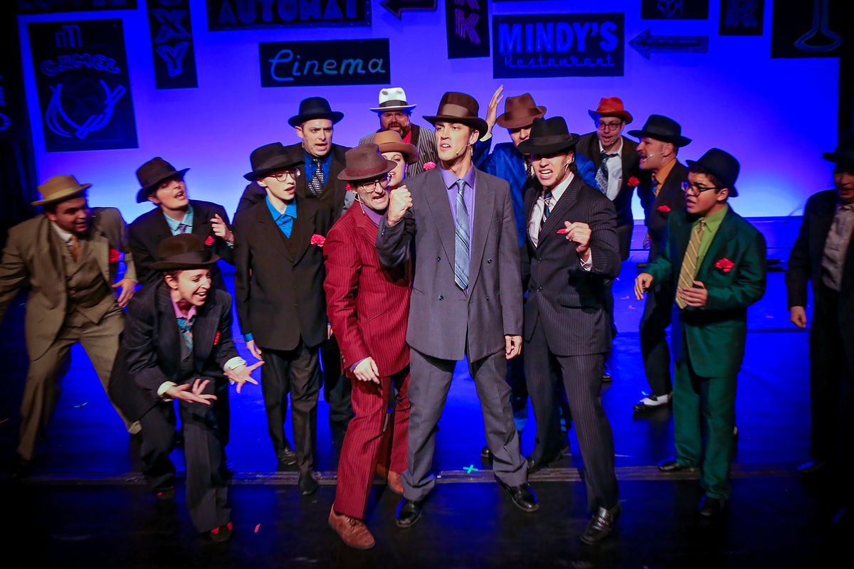 Sky Masterson (Aidan Panno) and Ensemble  Photo Credit: Fawn Nocera Photography  