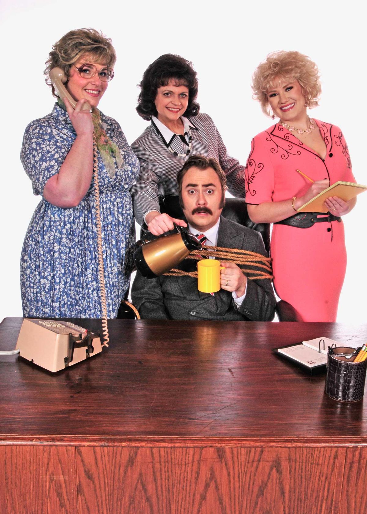 Blythe Woodland, Laura Hiszczynskyj, Sean Ryan Lamb, and Madison Curtis in 9 to 5: The Musical playing April 26 - June 9, 2024 at Lakewood Theatre Company, Lake Oswego, OR 97034 Blythe Woodland, Laura Hiszczynskyj, Sean Ryan Lamb, and Madison Curtis in 9 to 5: The Musical playing April 26 - June 9, 2024 at Lakewood Theatre Company, Lake Oswego, OR 97034