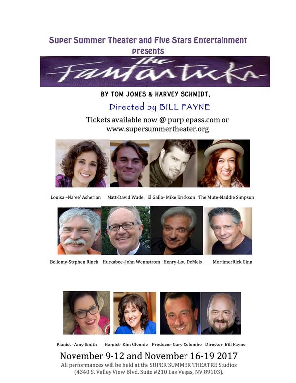Cast and crew of "The Fantasticks" premiering at Super Summer Theatre Playhouse in November, 2017. 2