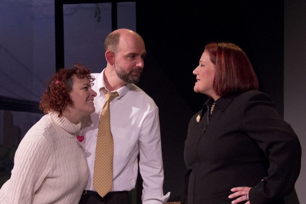 From the left: Jill Luberto as Sylvia, Steven Siemiatkoski as Greg and Jennifer Tellier as Kate. From the left: Jill Luberto as Sylvia, Steven Siemiatkoski as Greg and Jennifer Tellier as Kate.