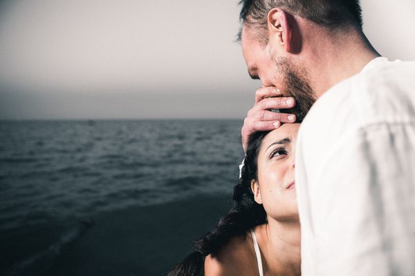 Stephanie Andrea Barron (Iphigenia) and Mark L. Montgomery (Agamemnon) in Iphigenia in Aulis. Photo: Joe Mazza 1