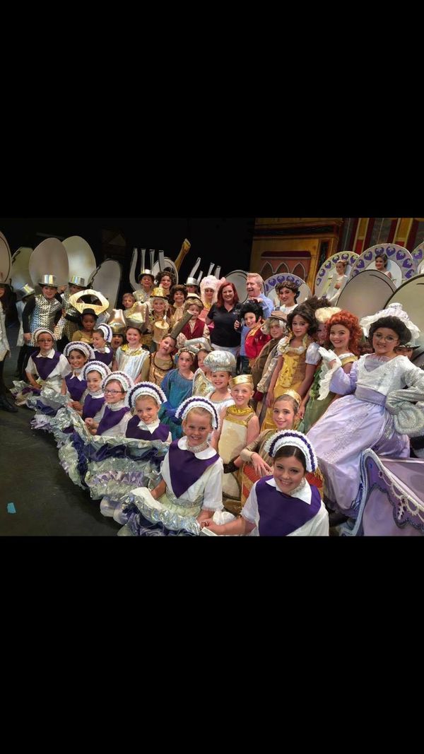 Lynne Broderlon with the cast of Beauty and the Beast Jr. Jefferson Performing Arts Society 1