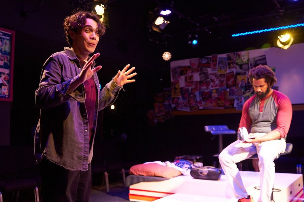 Actor Nicholas Toscano as Peter "Pup" Miller and actor Kirk Brown as Remy Washington.