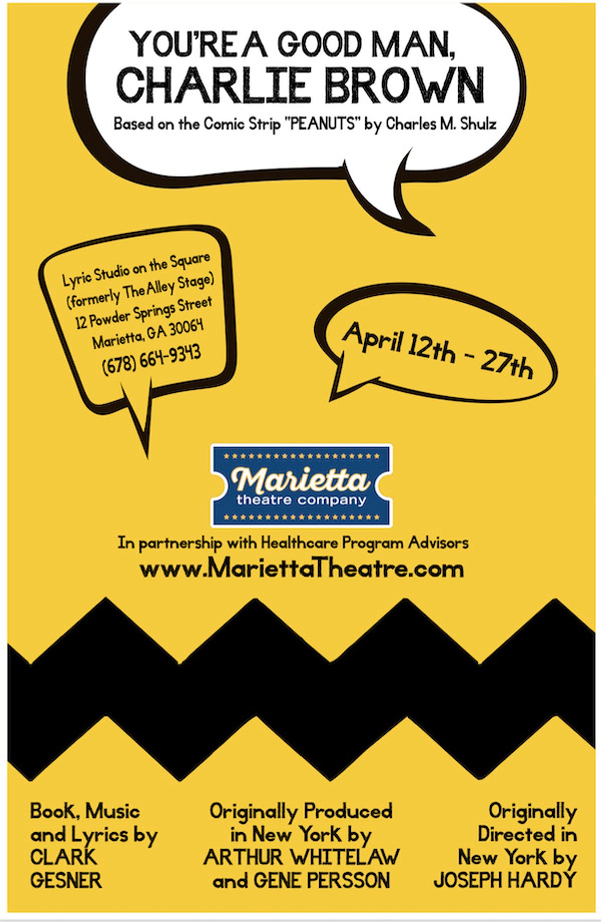 Marietta Theatre Company presents a musical for the entire family... ?You?re A Good Man, Charlie Brown!?     
