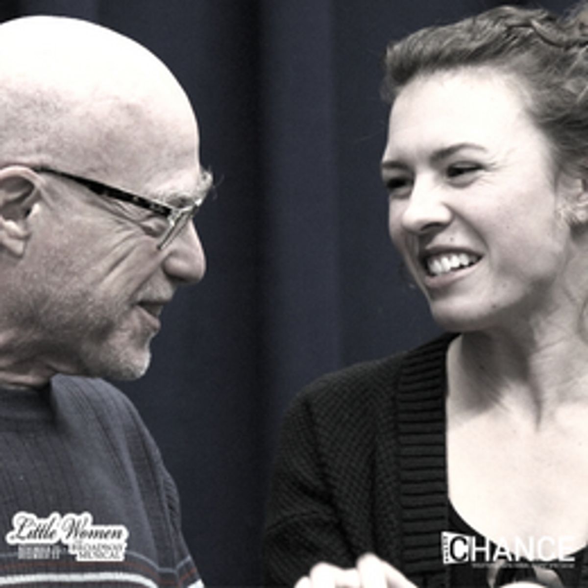 Glenn Koppel and Emily Abeles  in rehearsal for "Little Women - The Broadway Musical" running November 25 - December 23, 2022 at the Chance Theater Bette Aitken theater arts Center, Anaheim, CA.