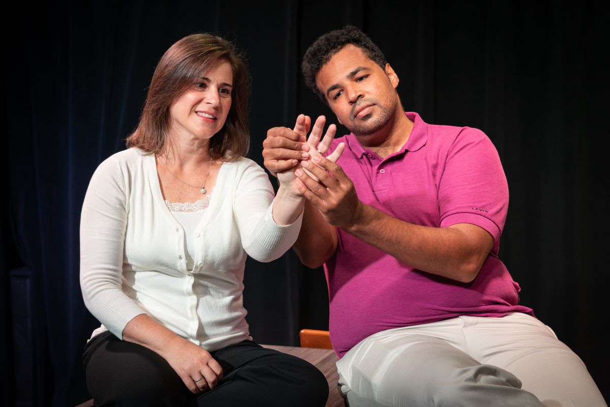 Debbie Yonas and Troy Brooks in a scene from Something Clean Debbie Yonas and Troy Brooks in a scene from Something Clean